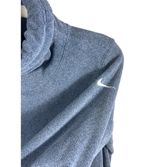 Nike Women's S Dri-Fit Pullover Sweatshirt Blue Layering Ski Roll Sleeves & Neck - Picture 2 of 11